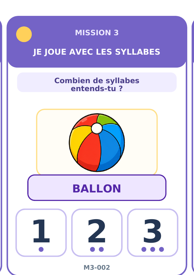 Carte Mission 3: Je joue avec les syllabes