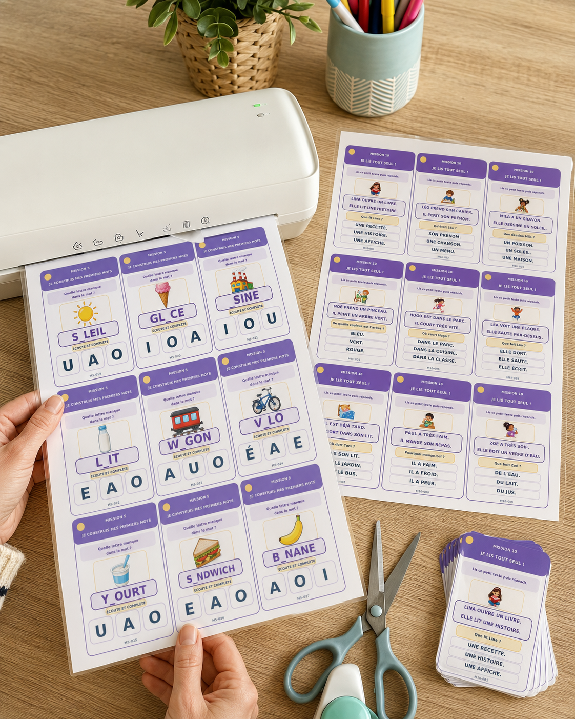 Planches de cartes prêtes à plastifier